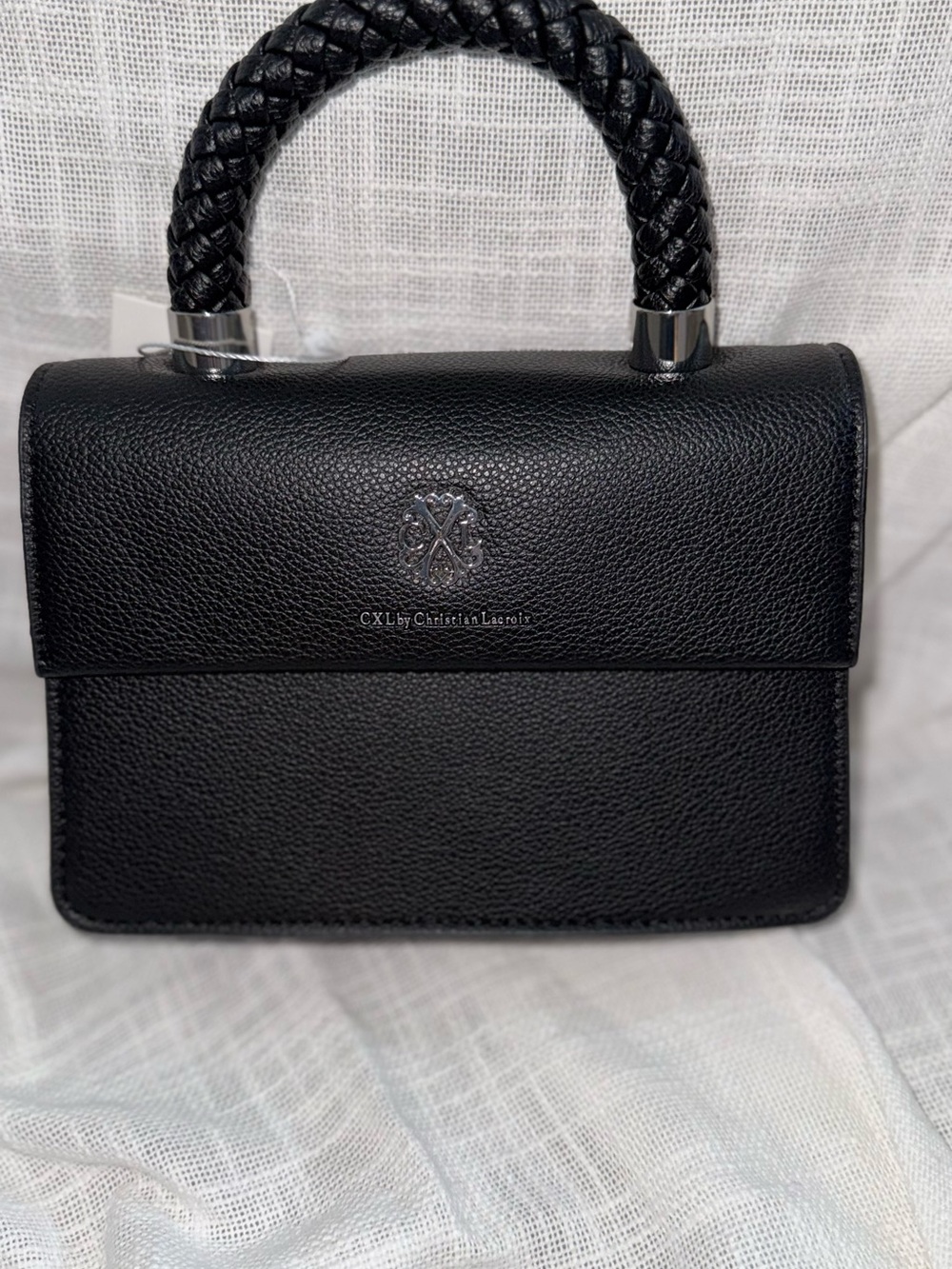 Christian Lacroix Black Braided-Handle Mini Top-Ho﻿﻿﻿lder Bag